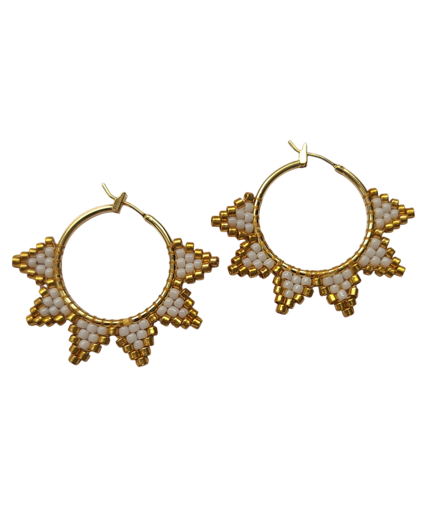 18K Gold Plated Beaded Hoop Earring