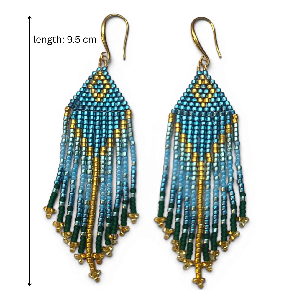 Seed Bead Fringe Earring