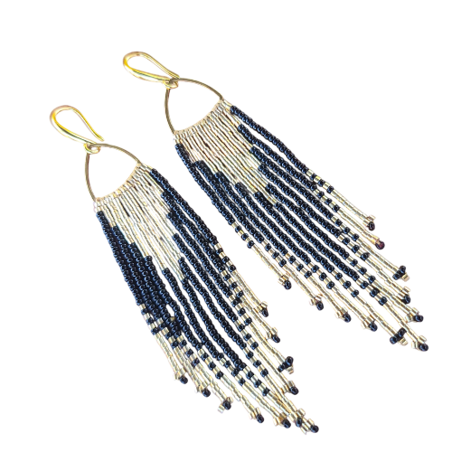 Fringe Earring Gold & Black