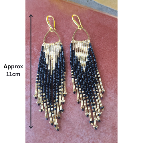 Fringe Earring Gold & Black