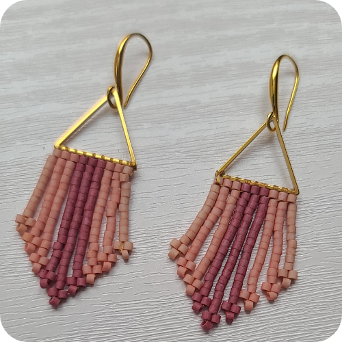 Small Beaded Fringe Earring