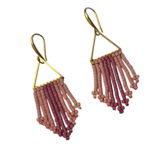 Small Beaded Fringe Earring