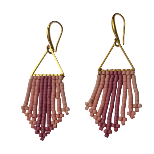 Small Beaded Fringe Earring