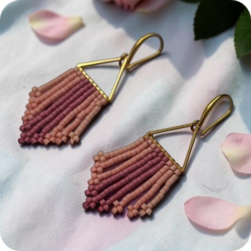 Small Beaded Fringe Earring