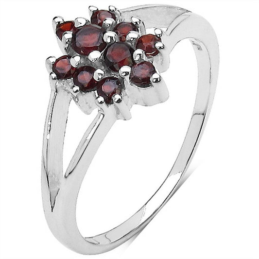 Silver Garnet Ring