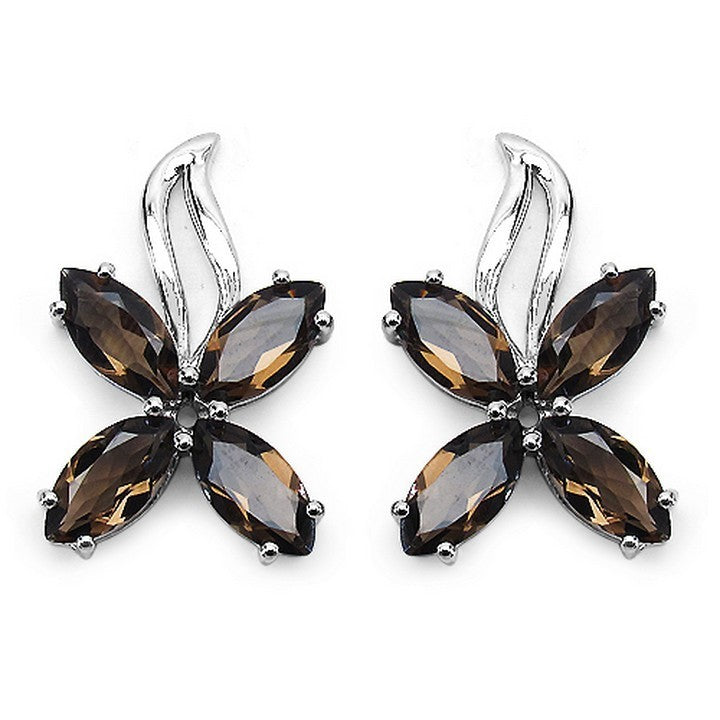 Silver Smoky Topaz Earring